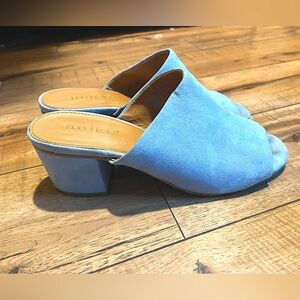 Baby blue mules
